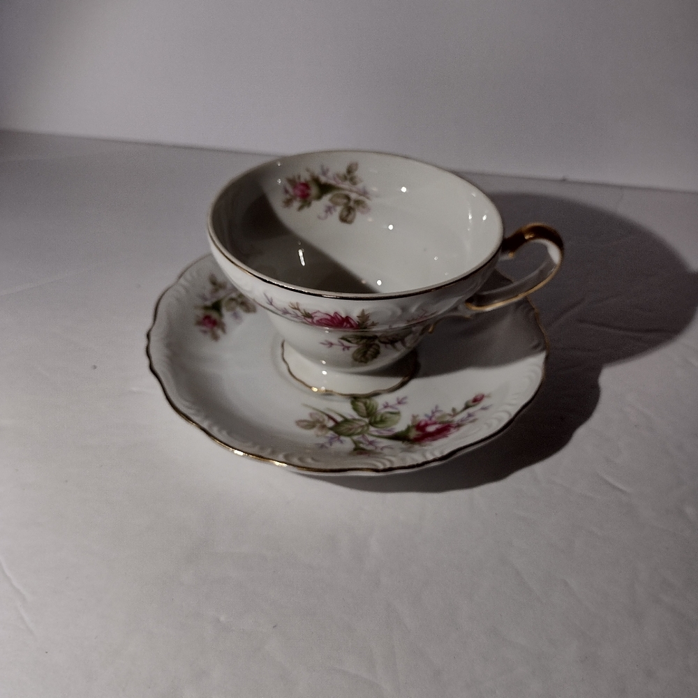Moss Rose Cup/Saucer by Ucagco